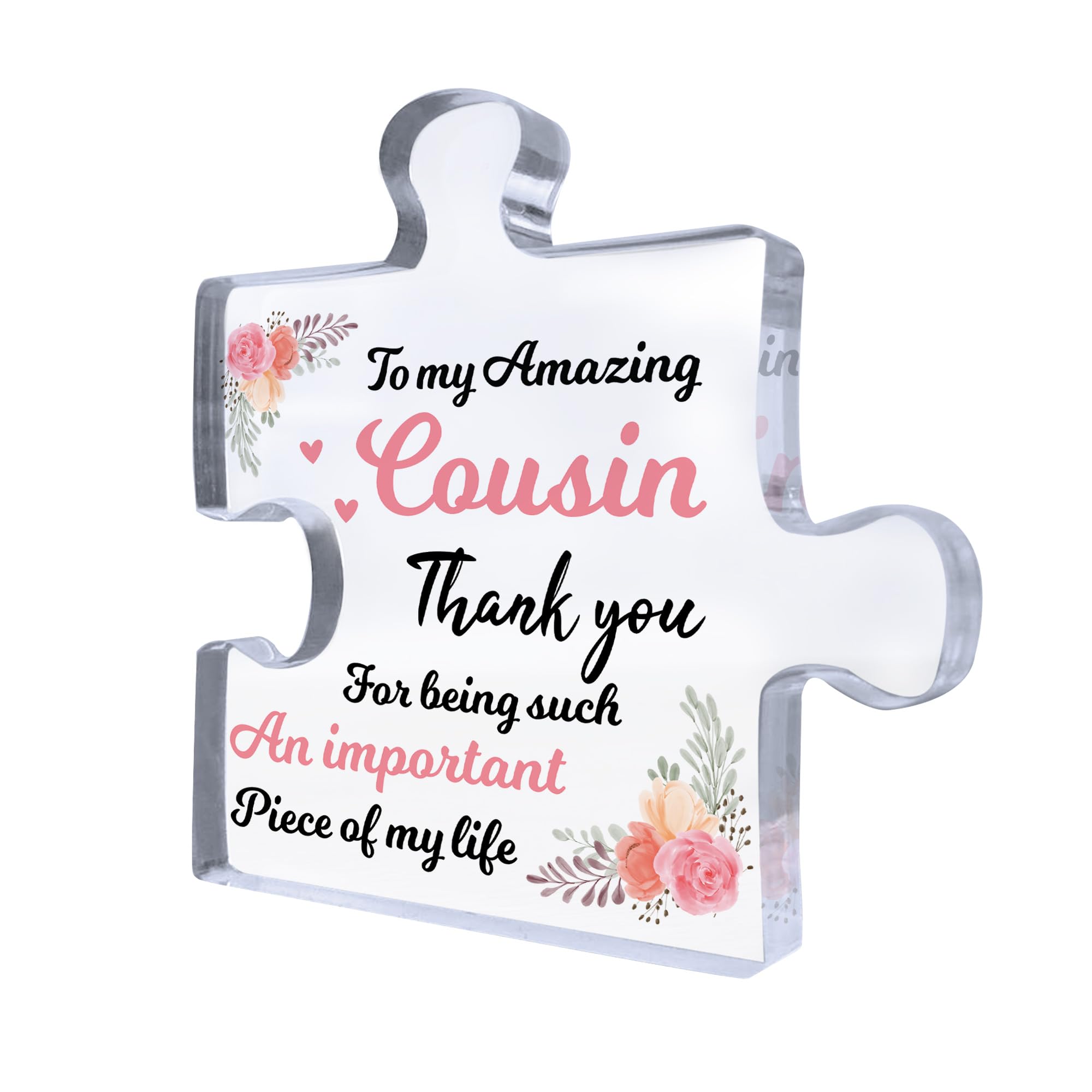 Red Ocean Gift For Cousin Important Piece Of My Life Amazing Cousin Gift Thank You Gift For Him Her Cousin Gift For Birthday Christmas Best Friend Gift Cousin Plaque Keepsake