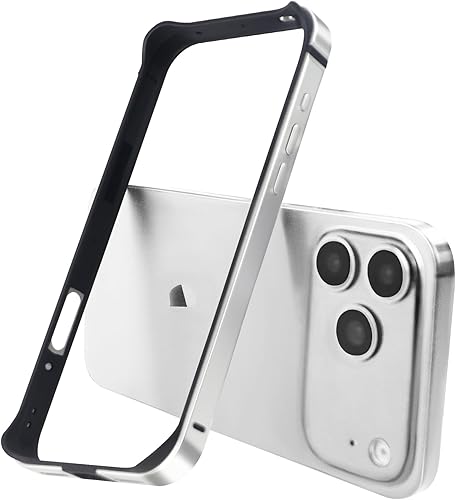 Miniatura 9 de Carcasa rígida delgada con marco de aluminio para iPhone15 Pro, armadura de marco de metal con protección interior suave, protección de borde