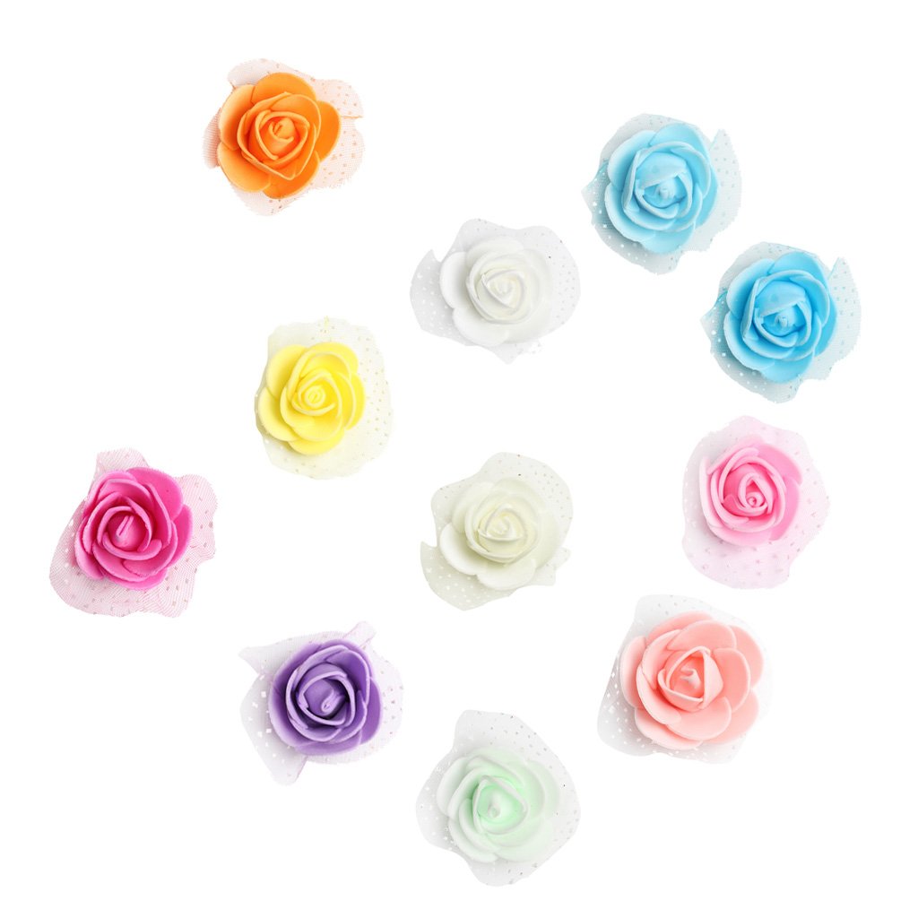 Amazon｜Kesoto 約100個 バラ ローズヘッドフラワー 人工泡 造花 頭の