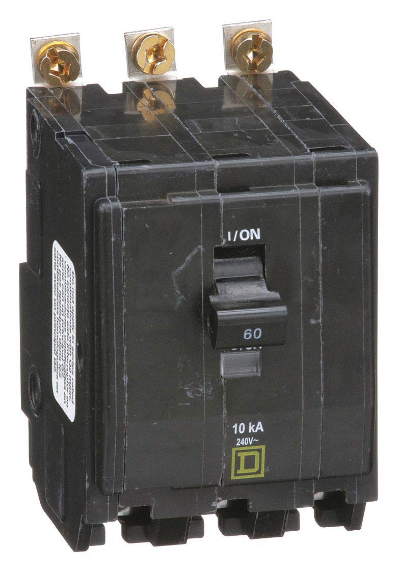 Square D Bolt On Circuit Breaker, 60 Amps, Number of Poles: 3, 240VAC AC Voltage Rating