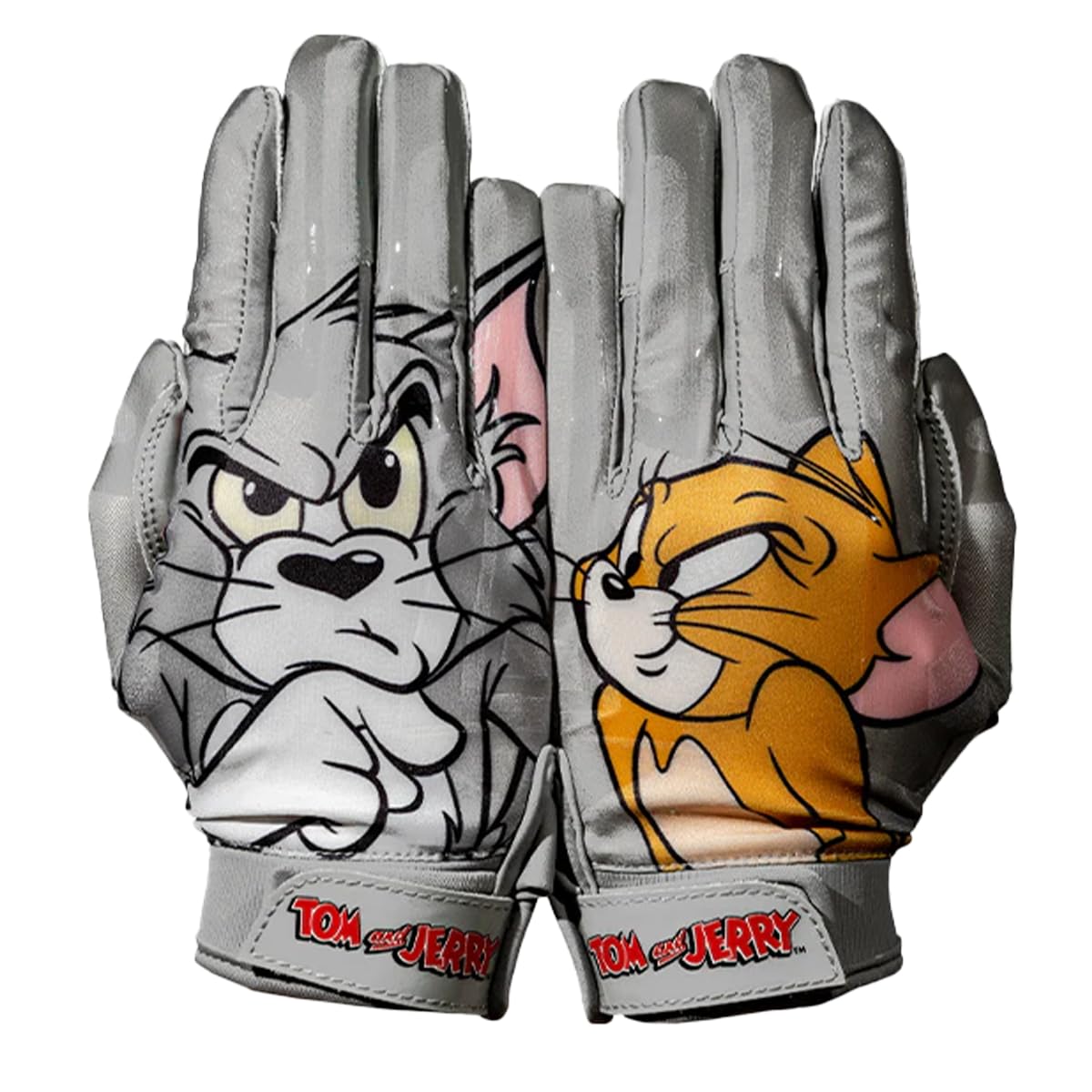 Tom and Jerry Football Gloves – VPS1 | Grey | Lightweight, Super Sticky Receiver Gloves for Adults & Kids