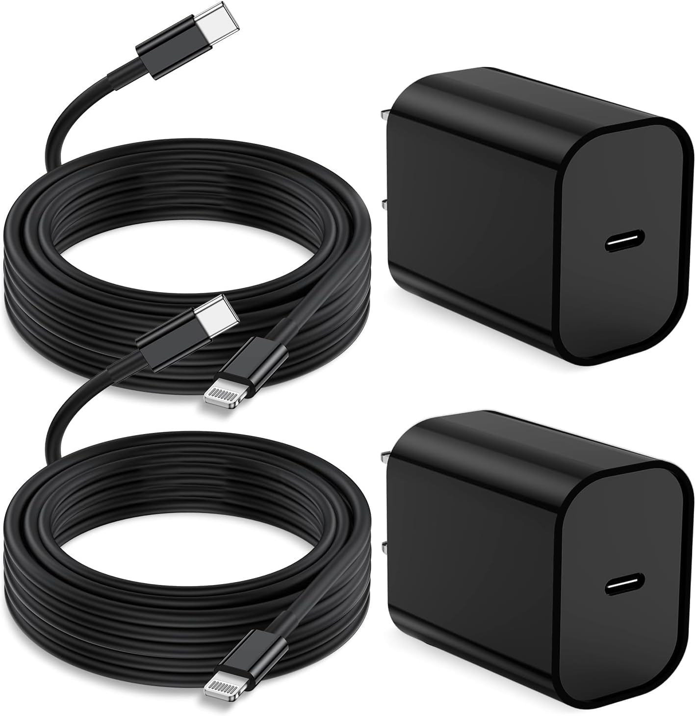 Hcoob iPhone 14 13 12 Charger, [MFi Certified] 6FT Long Type C to Lightning Cable Fast Charging, 20W USB C Fast Charger Block for Phone14 Pro Max/13/12Pro Max/11/11Pro Max/XS/XR/X/8Plus,iPad(Black)