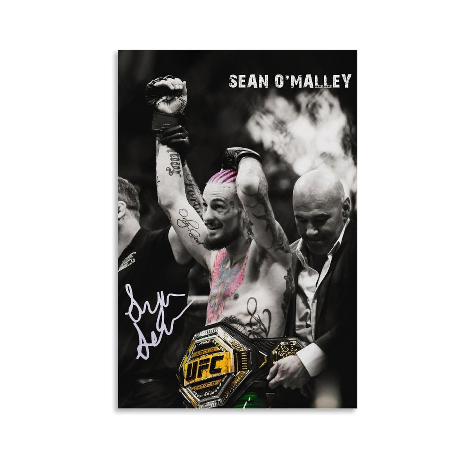 MObyatSean O'malley Wins Classic Poster Black And White Canvas Art Poster And Wall Art Picture Print Family Bedroom Decor Office Posters. Unframe-style, 12x18inch(30x45cm)