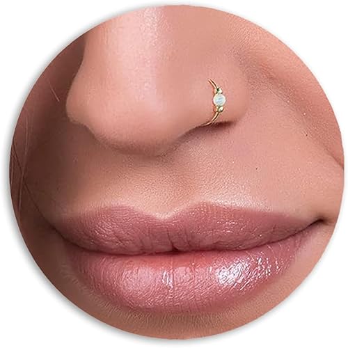 Anillo de nariz de ópalo Oro ópalo blanco