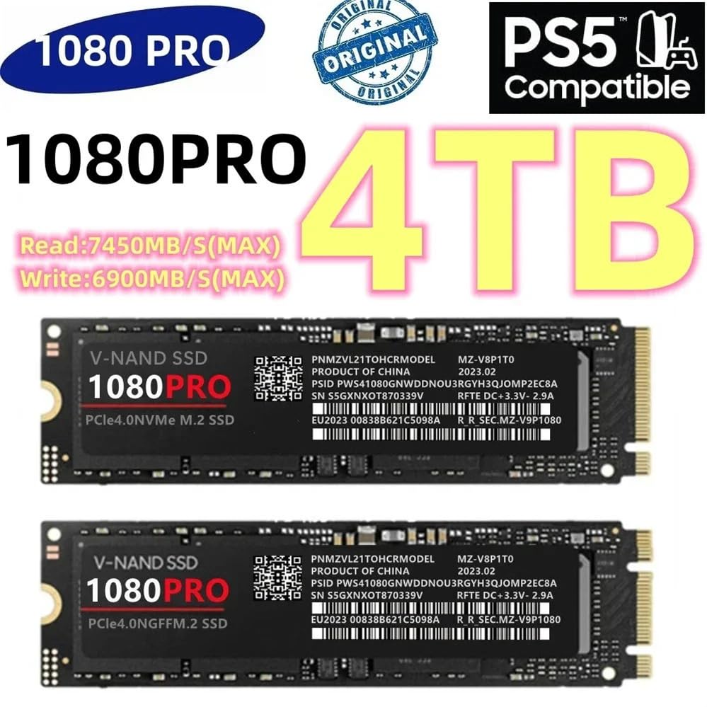内蔵型SSD V-NMSSD 1080 PRO NVMe M.2 SSD4TB SSD 1080 PRO 4TB Original M2 2280 PCIe 4.0 NVME SSD Memory