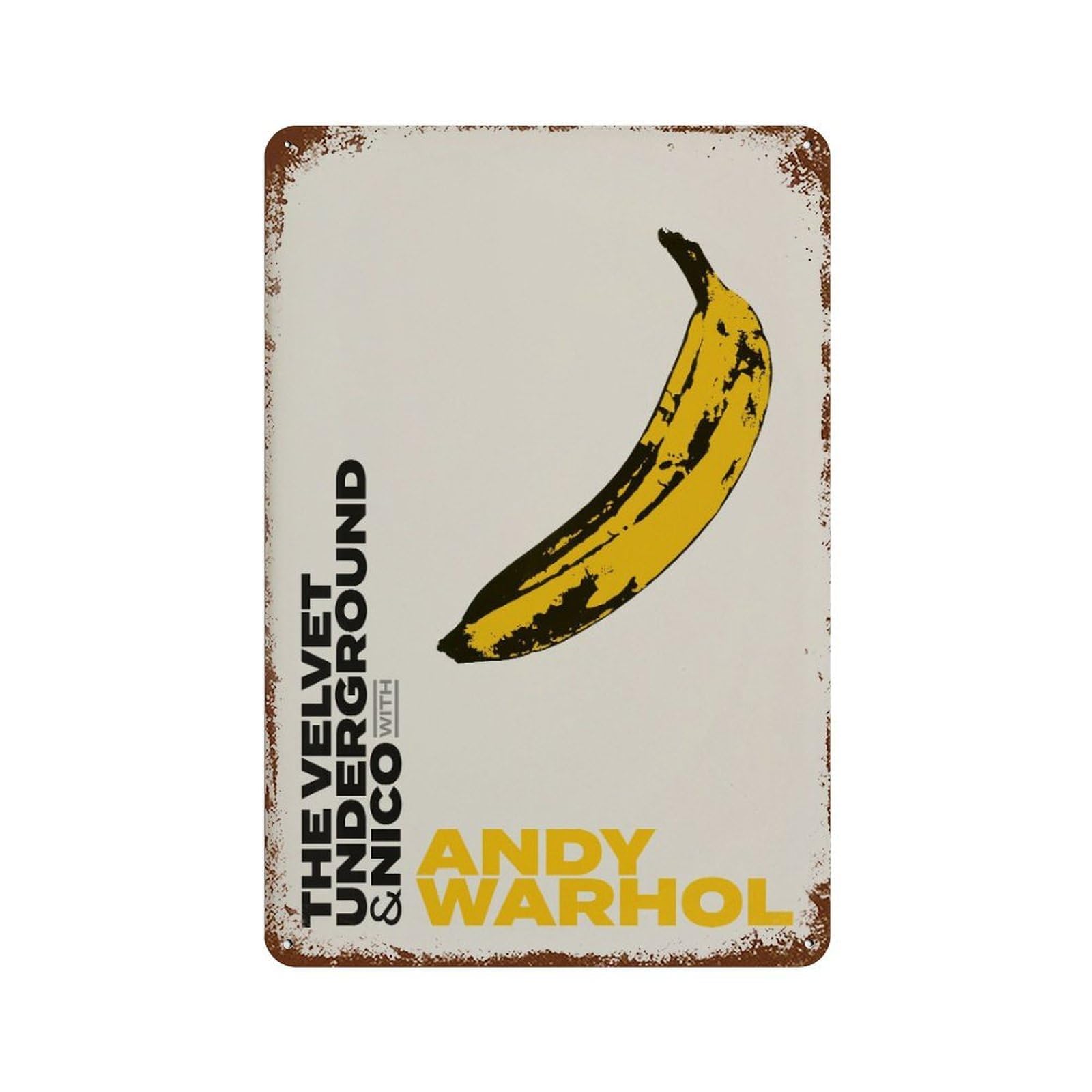 xiaoxiaoshen Warhol Banana Pop Exhibition Wall Decor Art Metal Tin Poster Modern Home Decor Art Home Bar Shop Decorations Vintage Sign 30x20cm