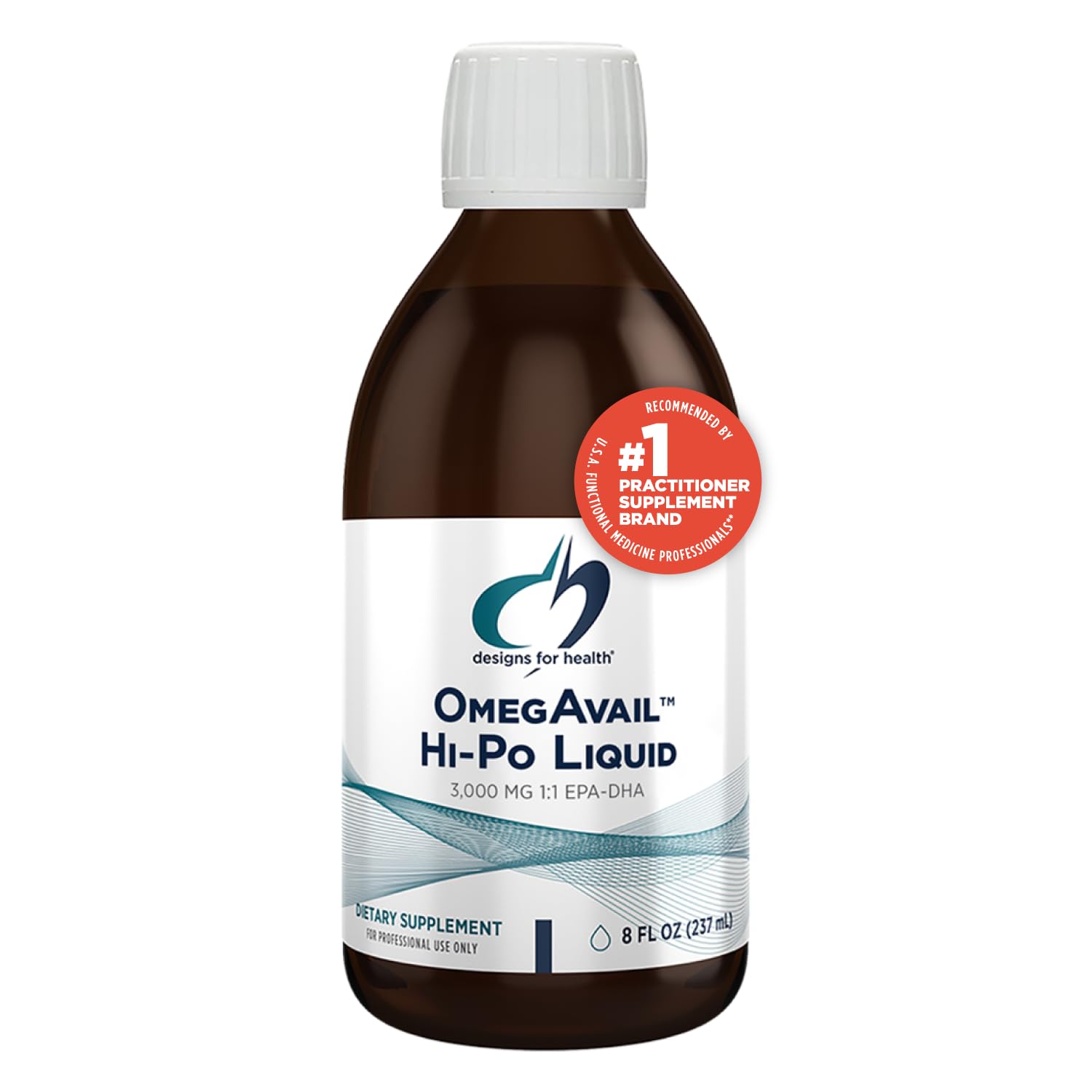 OmegAvail Hi-Po Liquid - High Concentration 1500mg EPA 1500 DHA - Triglyceride Omega 3 Fish Oil Heart Health & Brain Supplements - Natural Lemon Flavor (8oz)