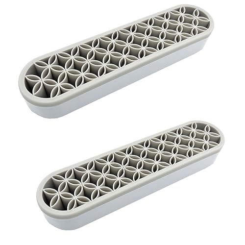 Miniatura 11 de TANG SONG 2 piezas de silicona maquillaje cepillo titular cosméticos caja de almacenamiento organizador de escritorio (rosa)