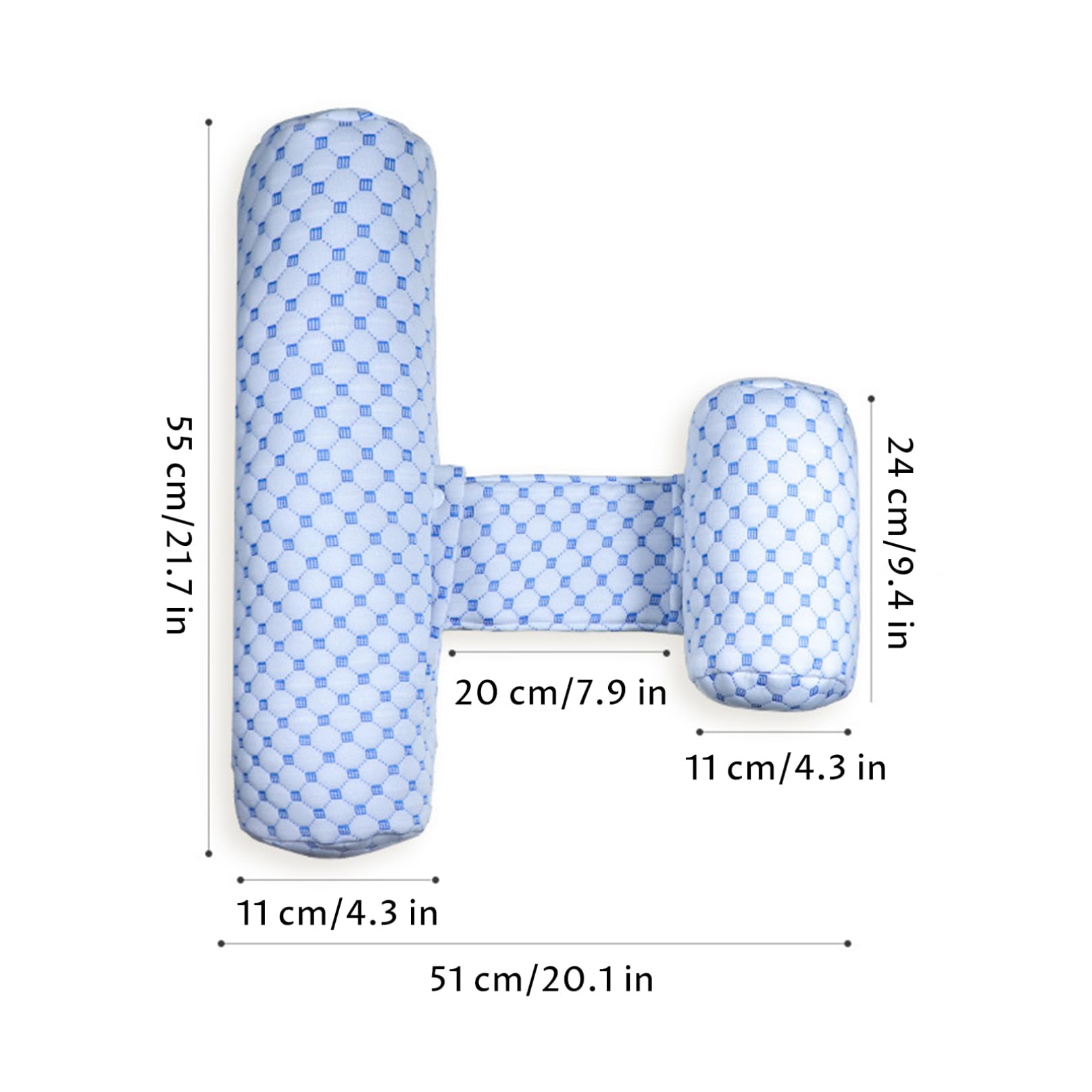 Oreiller Anti-roulis pour bébé, cale de Couchage latérale réglable et Respirante pour bébé, Oreiller de Reflux Amovible et Lavable pour bébés Bleu, cale Couchage latérale