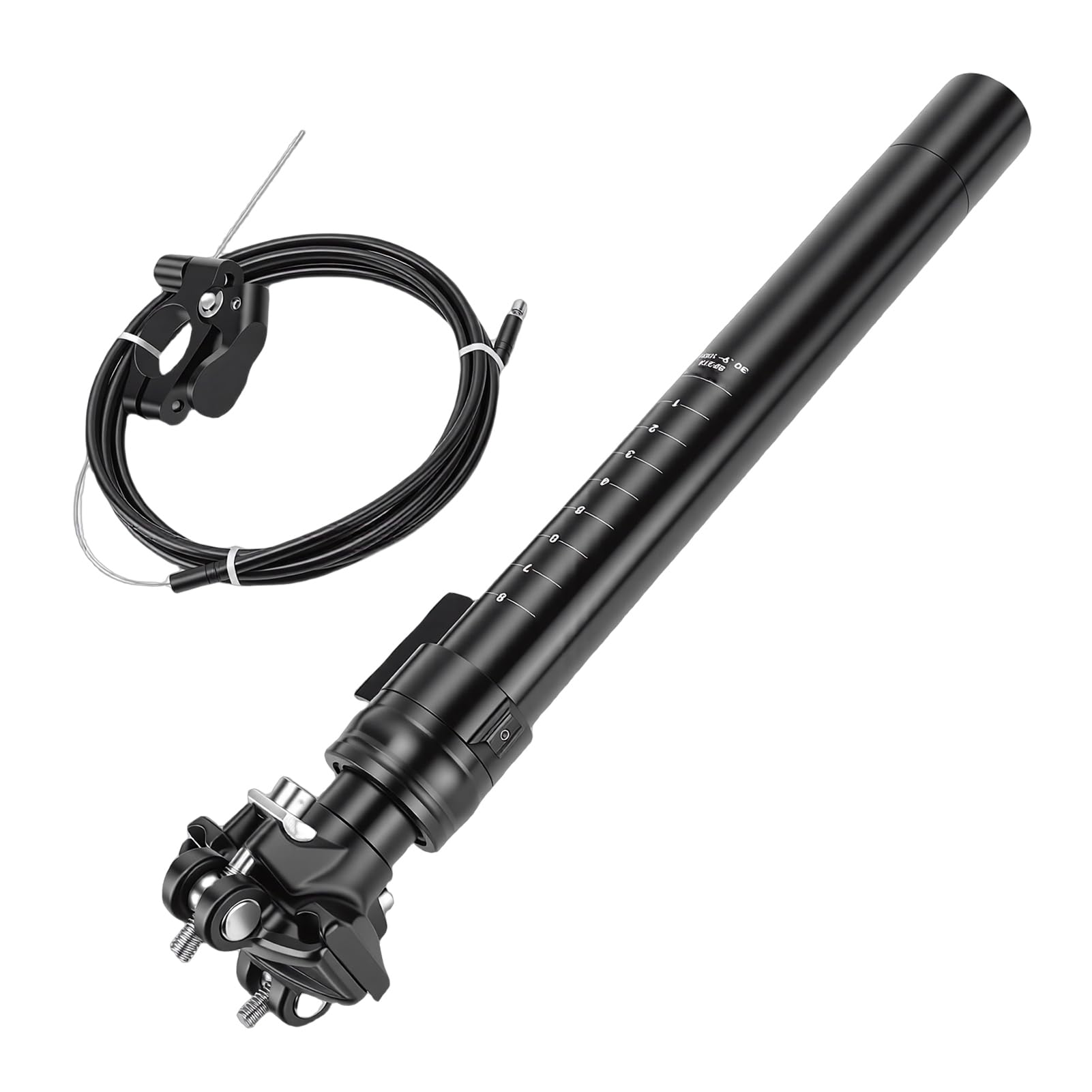 Sxhlseller Bike Dropper Seatpost 30.9mm, Aluminum Alloy Adjustable Post with 100mm Travel for Mountain and Road Cycling with Internal and External Cable Routing (30.9MM)