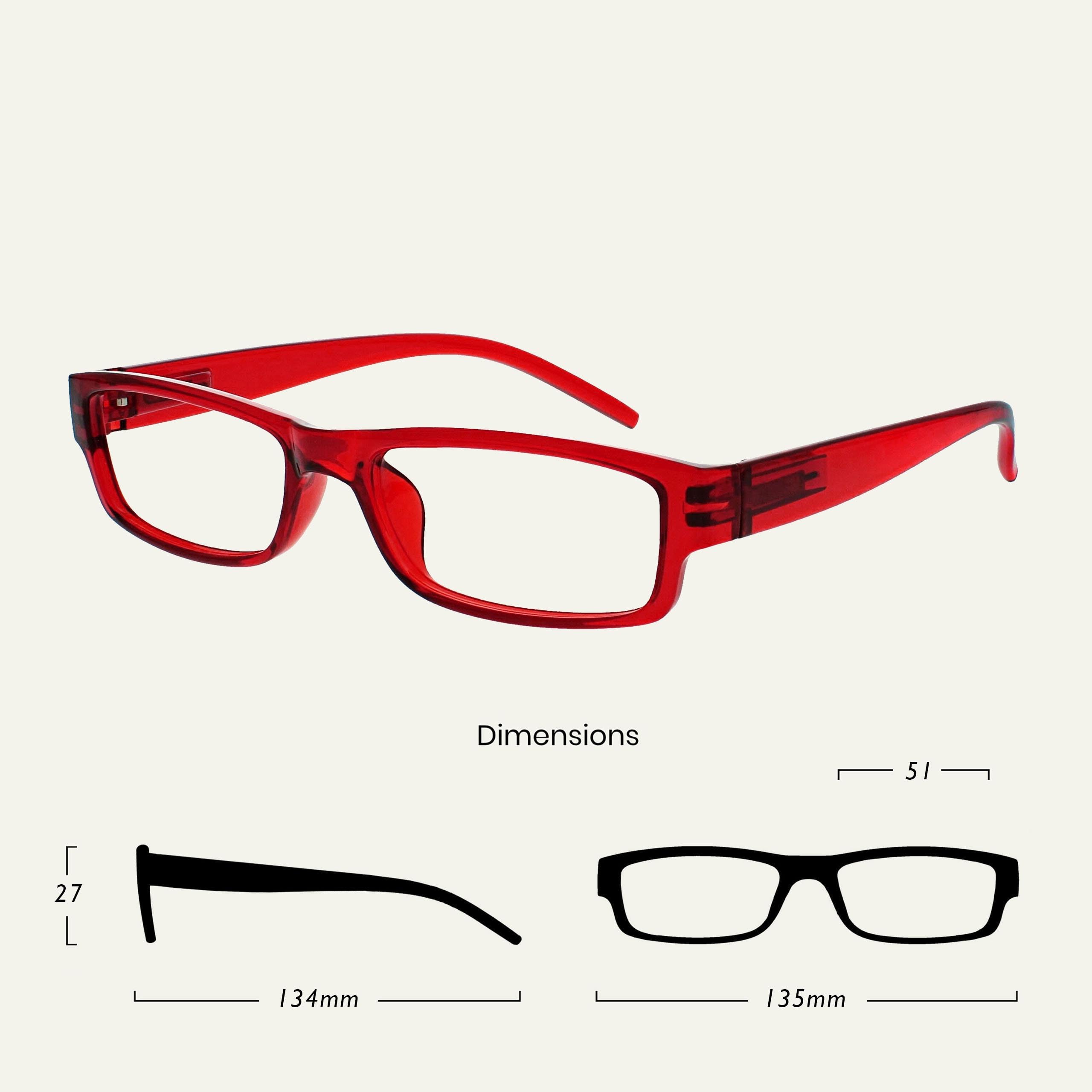 OPULIZE La Société Lunettes De Lecture Rouge Léger Confortable Lecteurs Valeur Pack 2 Hommes Femmes RR32-Z +2,50 - 2