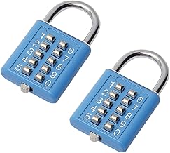 MroMax Candado de combinación de 10 dígitos para casillero, gimnasio, funda, cajón, caja de herramientas, color azul