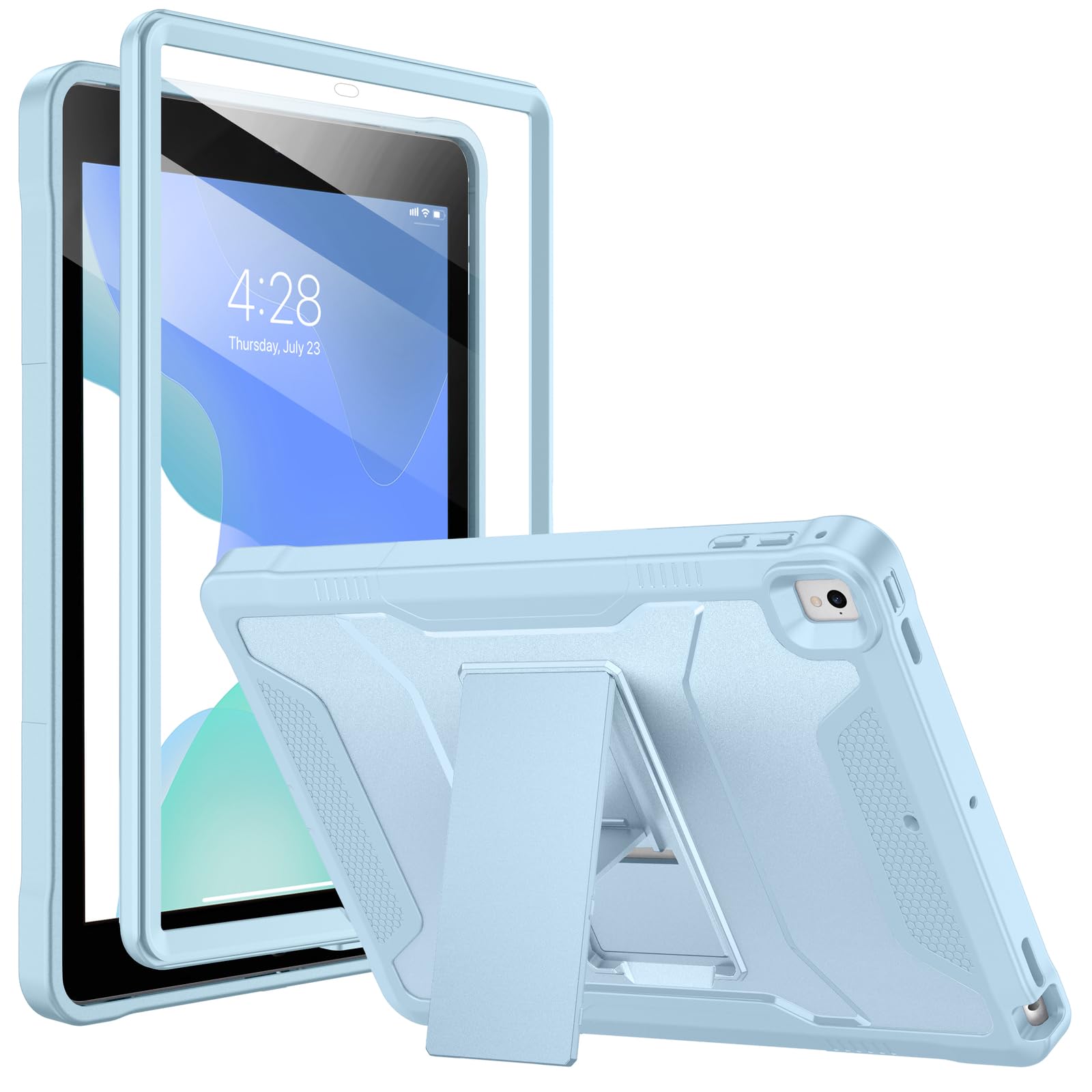 Soke Case for iPad 6th/5th Generation 9.7 Inch 2018/2017,with Built-in Screen Protector and Kickstand, Rugged Full-Body Heavy Duty Protective Cover