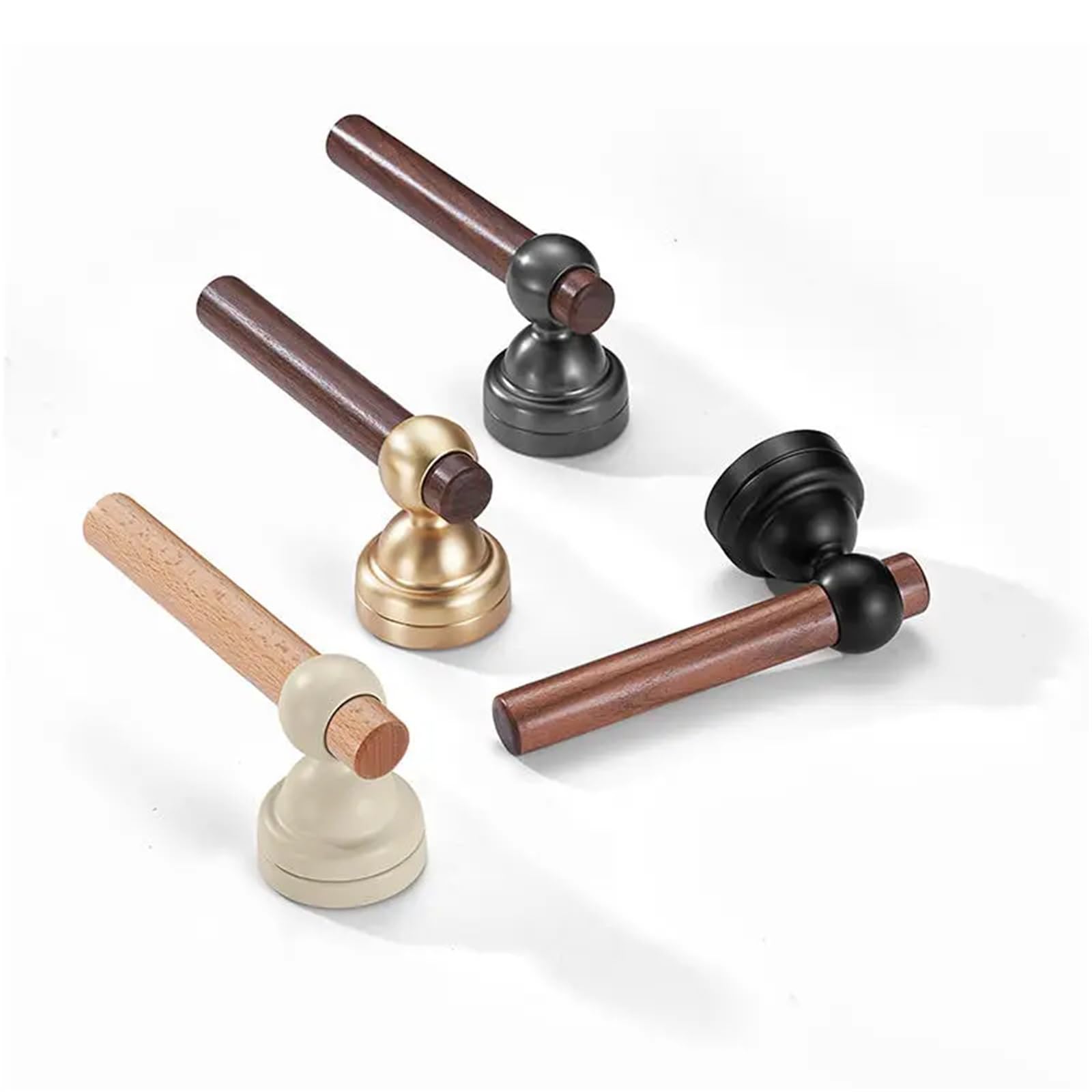 Cerradura for muebles, manija Retro silenciosa for puerta Interior de madera de nogal macizo, 1 Uds.(Brass)