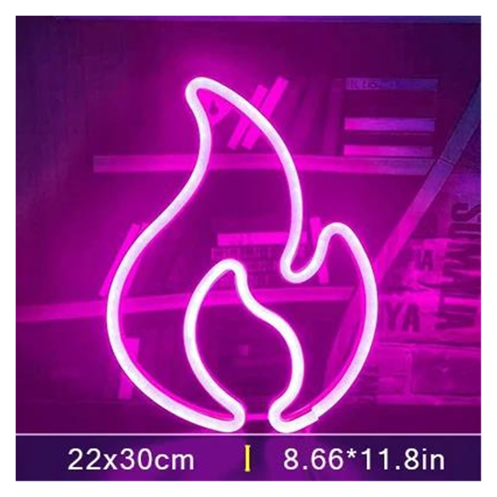 Luz de Diseño de Digital Señal De Neón De Llama, Señal De Luz LED De Llama Para Habitación De Niños, Fiesta De Boda, Decoración De Pared, Lámpara Colgante (Color : Neon-2)