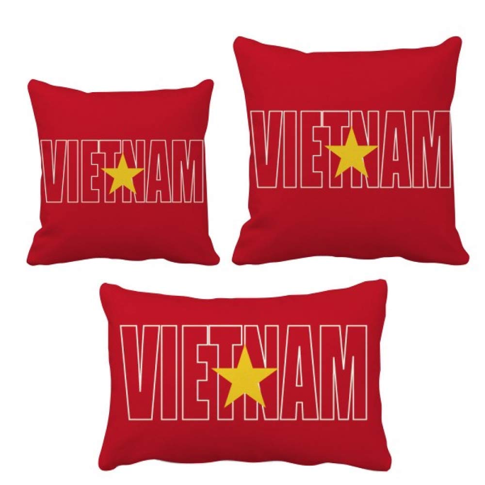 Coussin Drapeau du Vietnam avec insert pour décoration canapé de salon