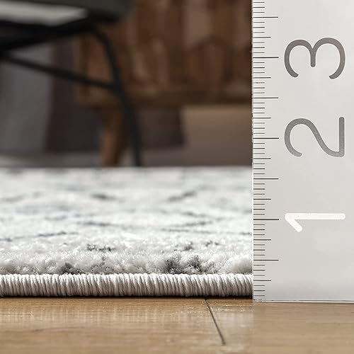 Miniatura 23 de nuLOOM 2x8 Alfombra de Área Blythe Marroquí, Negro y Blanco, Diseño Bohemio Desvanecido, Resistente a Manchas, Para Dormitorio, Comedor, Sala