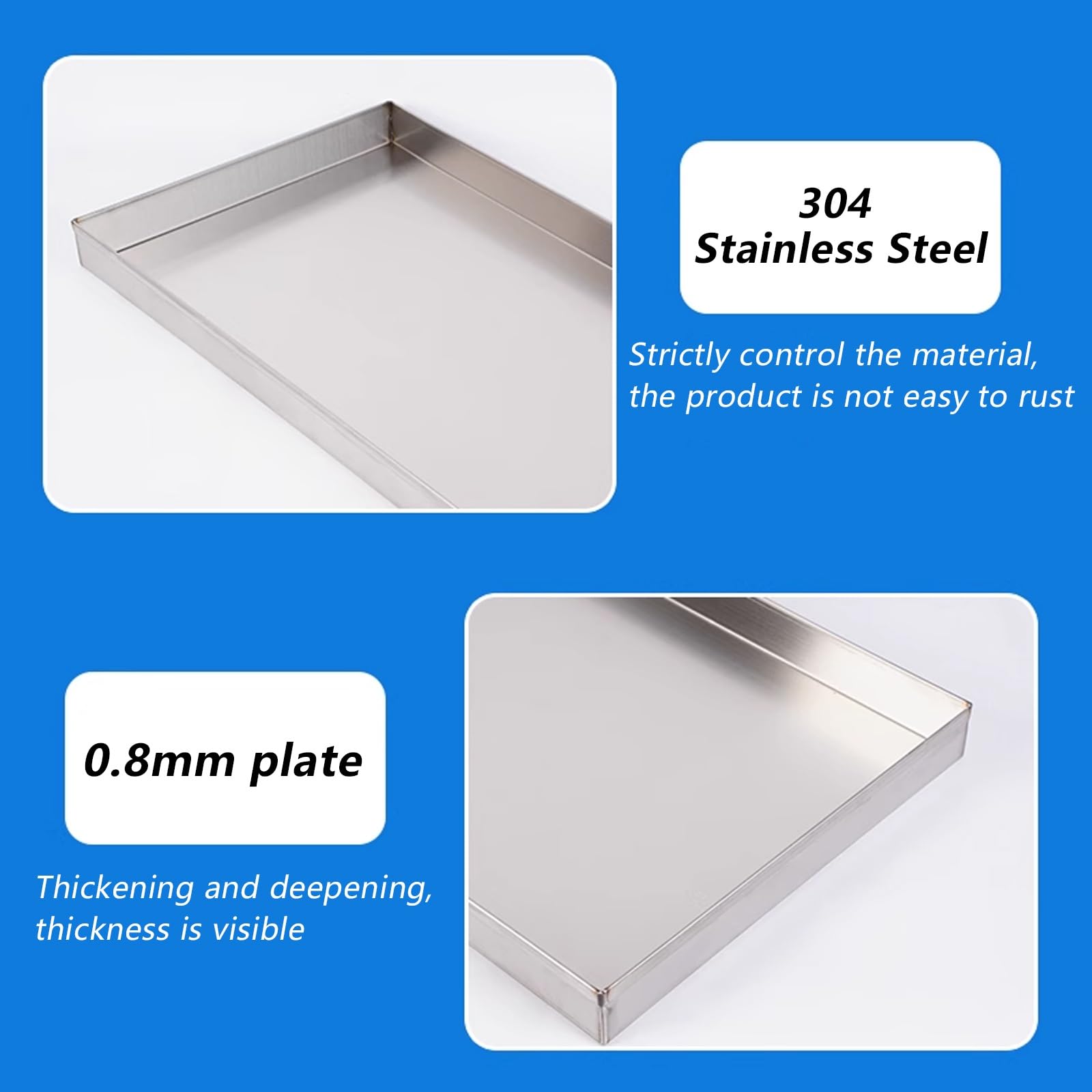 Vaschetta Raccogli Condensa Climatizzatore A Muro in 304 Inox Cassetta Scarico Condensa Welded Water Tight Fond Antiscivolo(80x80cm(32x32in))