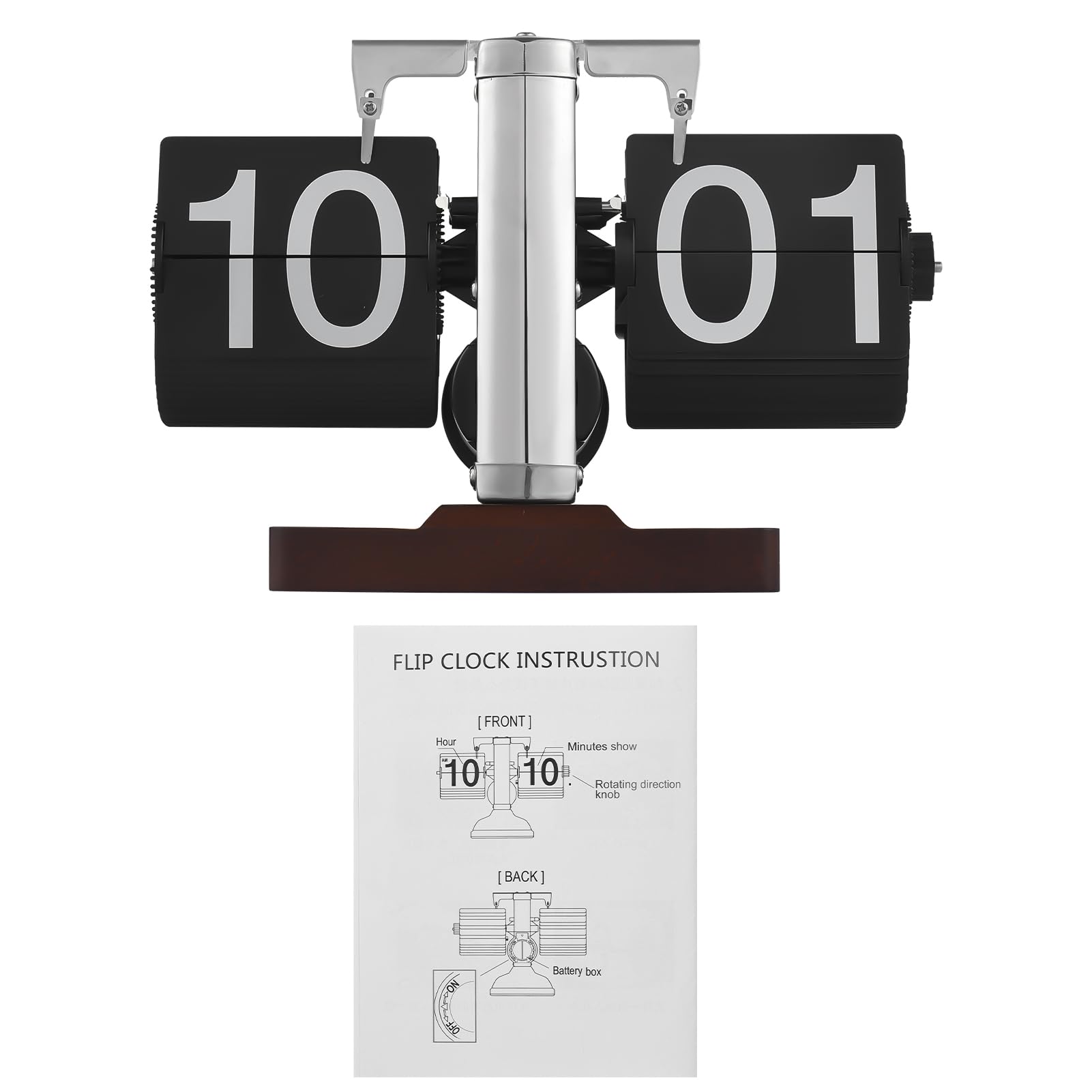 Irishom Desk Flip Clock Vintage Decor Heavy Duty Stainless Steel