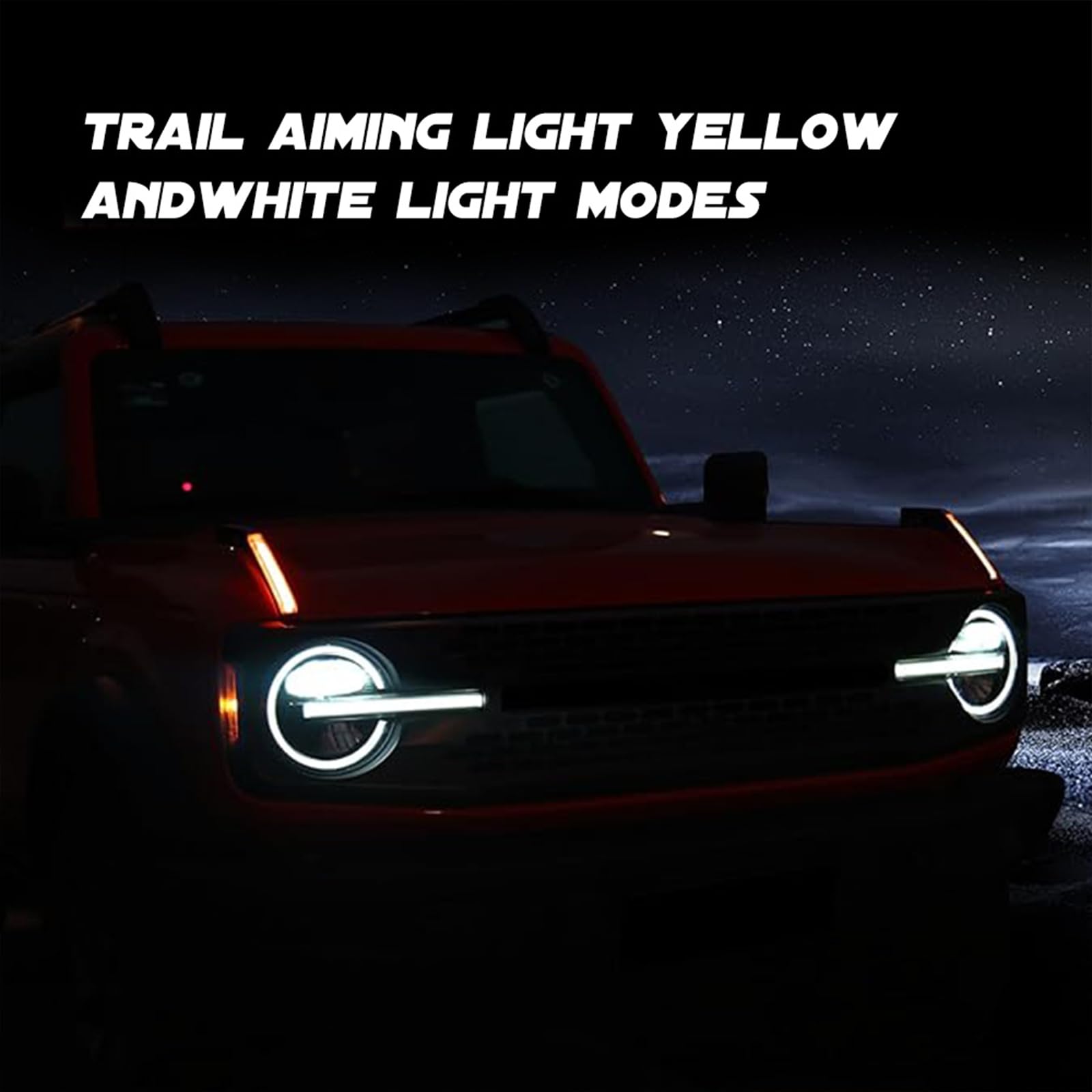 Amber Trail Sight Light for Ford Bronco Accessories 2021 2022 2023 2024,Hood Turn Signal Aluminum Alloy LED Replacement Light fit Bronco 2/4-Door, Hood Handle Light