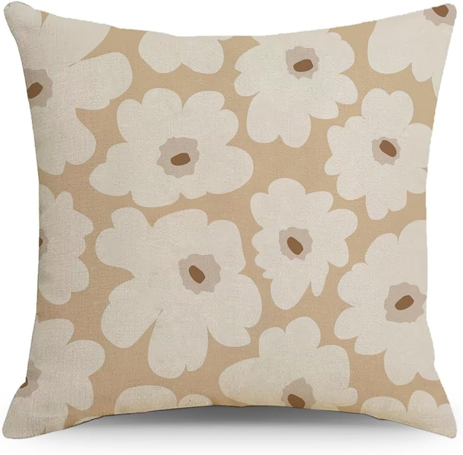 HBJWOV Nordic Abstract Linen Pillow Cover Black and White Ins Home Products Sofa Headboard Car Cushion