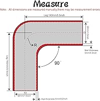 Vista 2 de Acoplador de codo de 90 grados de 4 capas de manguera de silicona de 1.5 pulgadas (38 mm) con abrazaderas de perno en T para tubo de admisión