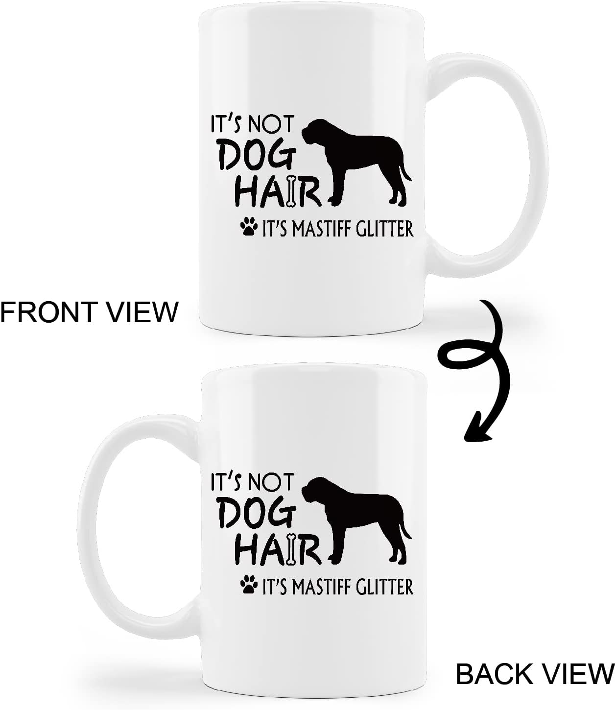 kunlisa Funny Mastiff Mug Cup,It's Not Dog Hair It's Mastiff Glitter Ceramic Mug-11oz Coffee Milk Tea Mug Cup,Gifts For Dog Lovers Mastiff Mom Dog Mom Women Men Teen Girls,Pet Lovers Coworkers Gifts - Image 4