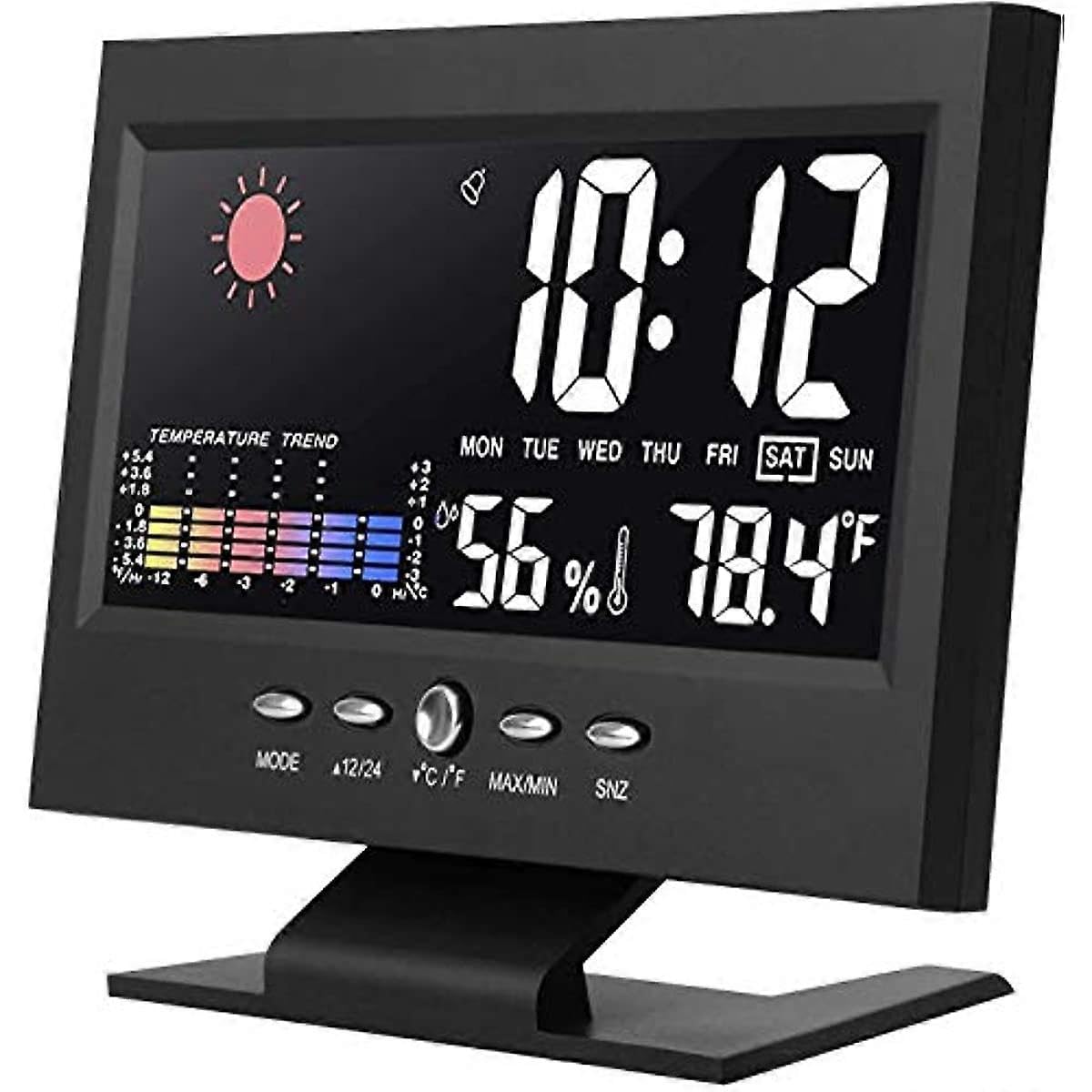 JOYHAPPST Lelesta Indoor Digital Hygrometer Room Thermometer Temperature Humidity Meter Weather Monitor Alarm Clock with Backlight Display Calendar Time Snooze