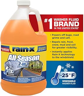 - Rain-X All Season -25°F 2-in-1 De-Icer & Bug Remover Windshield Washer Fluid - 1 Gallon (Pack of 6)