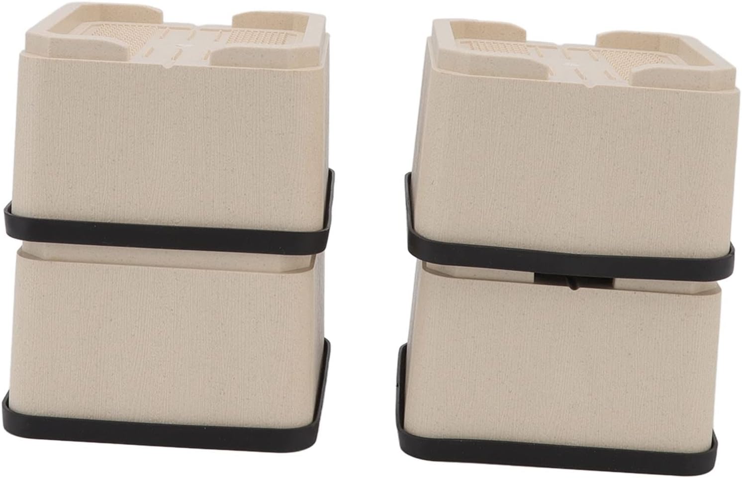 Bed Risers for Storage Space | Robust 2200 LBS Support with Grip - Enhancing Rubber Pads | Furniture Lifts for Beds/Sofas/Tables | 4 Pack Plastic Bed Frame Risers