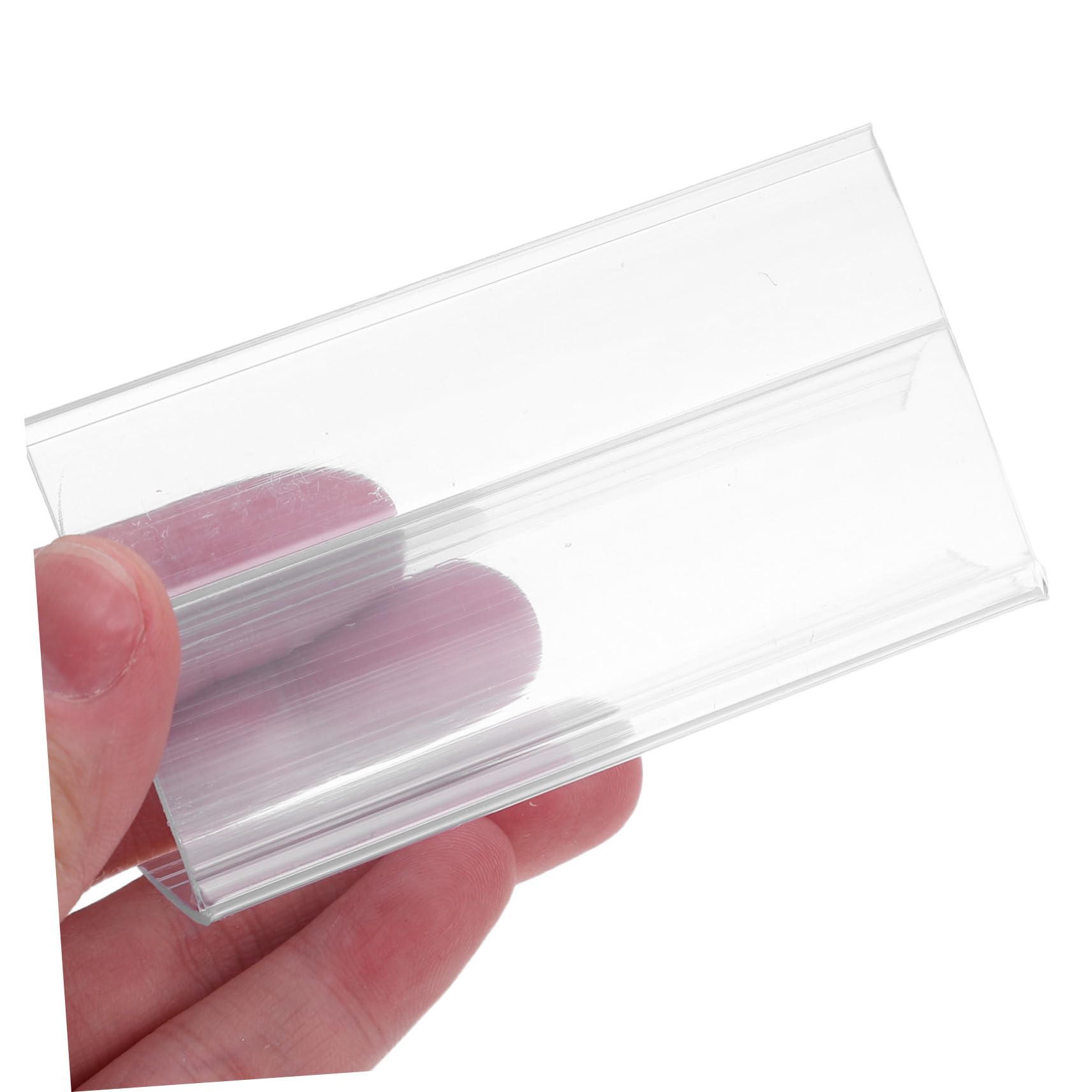 SHINEOFI 100 Pièces Support Étiquettes Plastique Transparent Résistant Clips Réutilisables pour Affichage Prix Bureau Librairie Adaptés à Divers Rayonnages