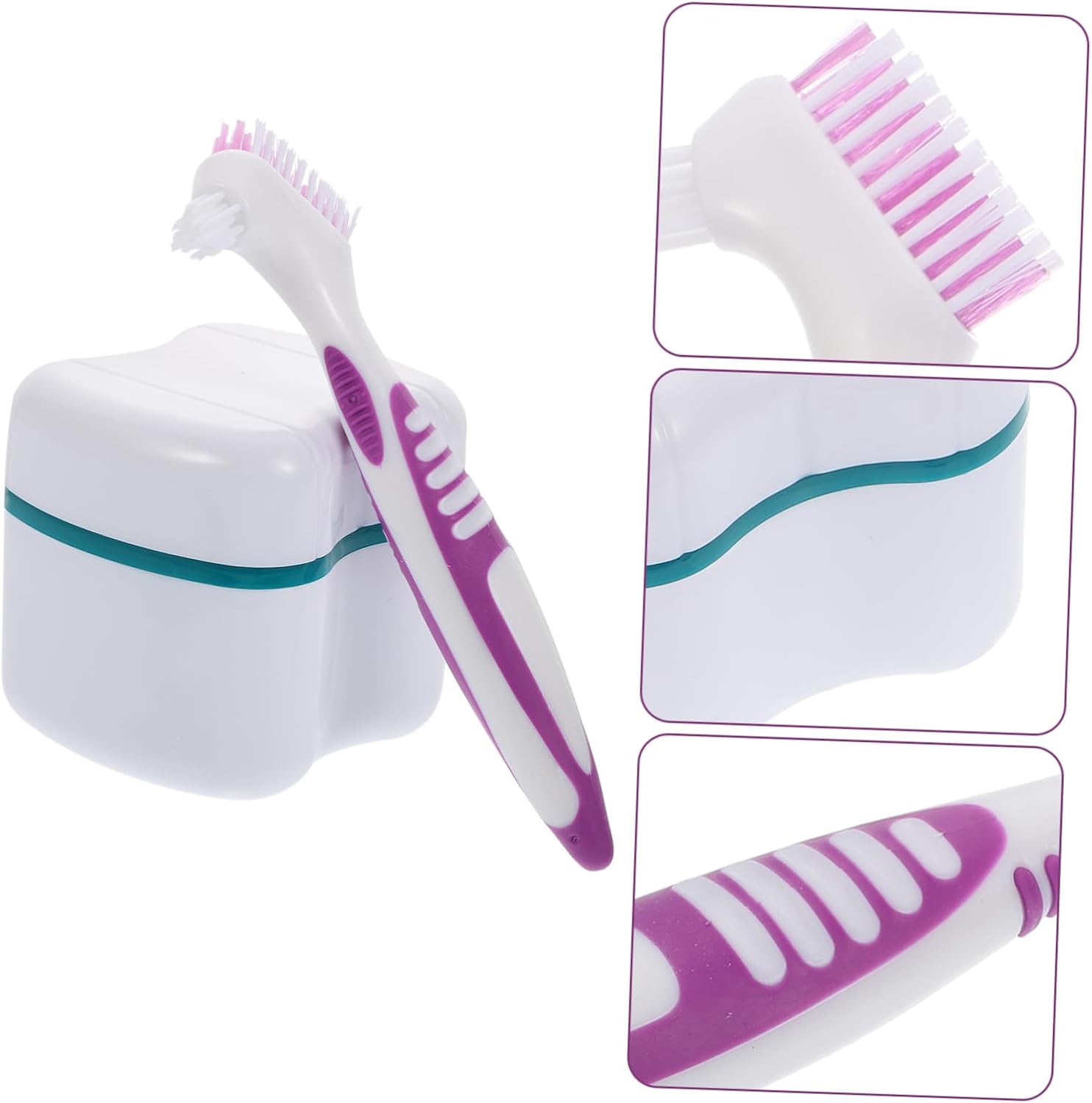 Denture Tooth Brush Toothbrush Dentures Brush Box Ergonomic Grip Design