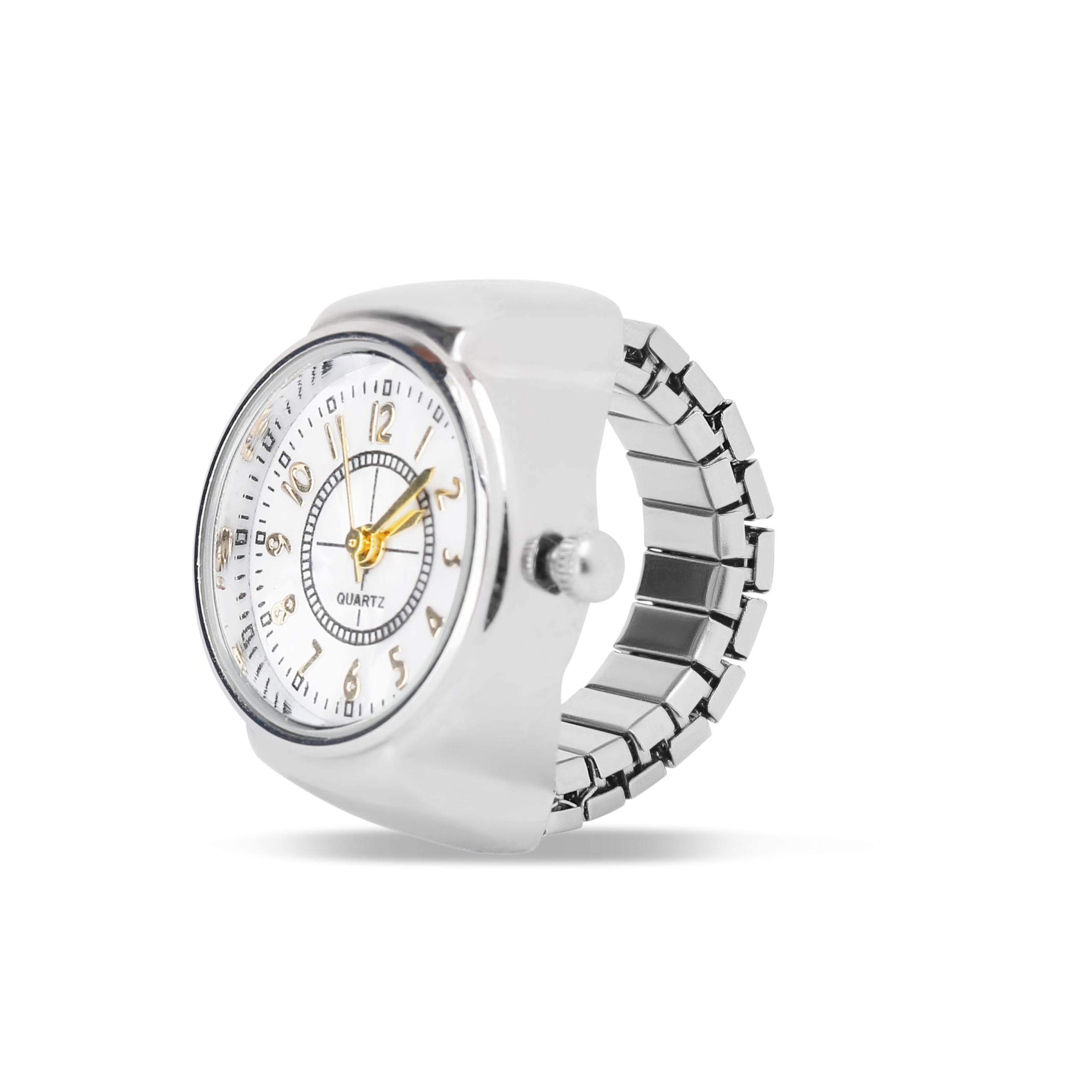 Fashion FrillRing Watch For Women Stainless Steel Gold Plated Stylish Strachable Gold Ring For Women Girls Love Gifts
