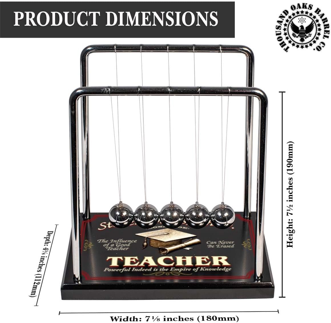 Personalized Newton's Cradle Pendulum for Teachers - Unique Desktop Gift - Men's and Women's Office and Desk Toy Decor