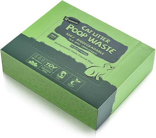 Bolsas de arena para gatos biodegradables para desechos de gatos, a prueba de fugas, duraderas y sin perfume, grandes para adaptarse a cualquier