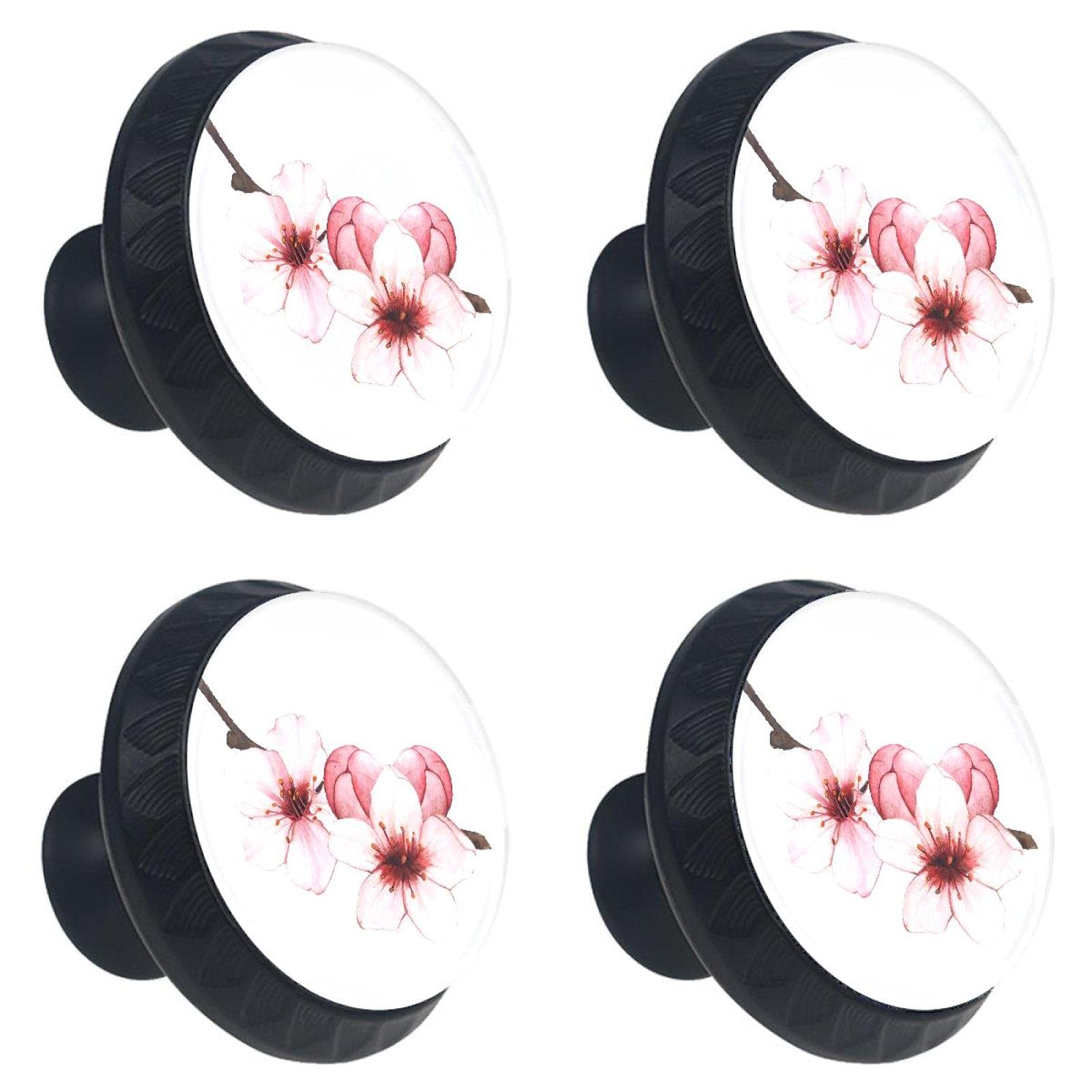 Boutons en verre fleurs de cerisier 30mm pour remplacer des poignées usées