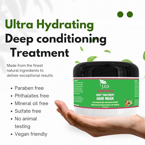 Miniatura 3 de J'Organic Solutions Máscara de acondicionador profundo de aceite de argán (para todo tipo de cabello con proteína de queratina y vitamina b5 y más)