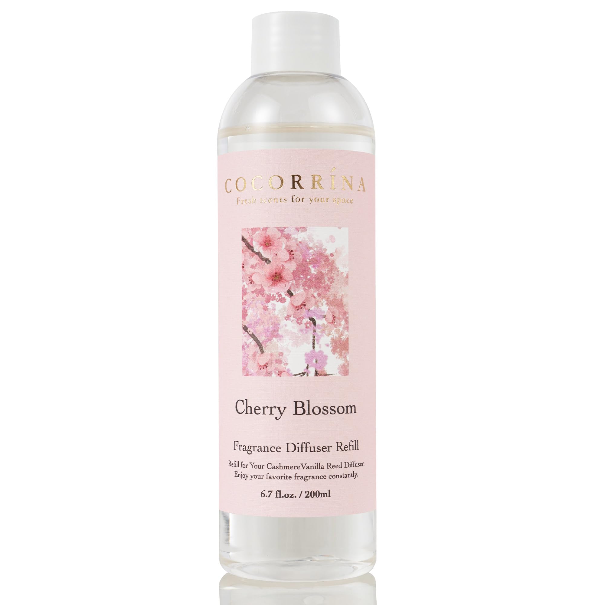 COCORRÍNAReed Diffuser Refill - Cherry Blossom 6.7 oz. Scented Oil for Reed Diffuser Home Fragrance for Bedroom, Bathroom Home Decor
