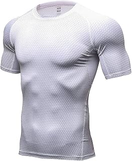 Men's Quick Dry Tights Compression T Shirts Short Sleeve Sport Tops T-Shirt Base Layer Outdoor Workout Fitness