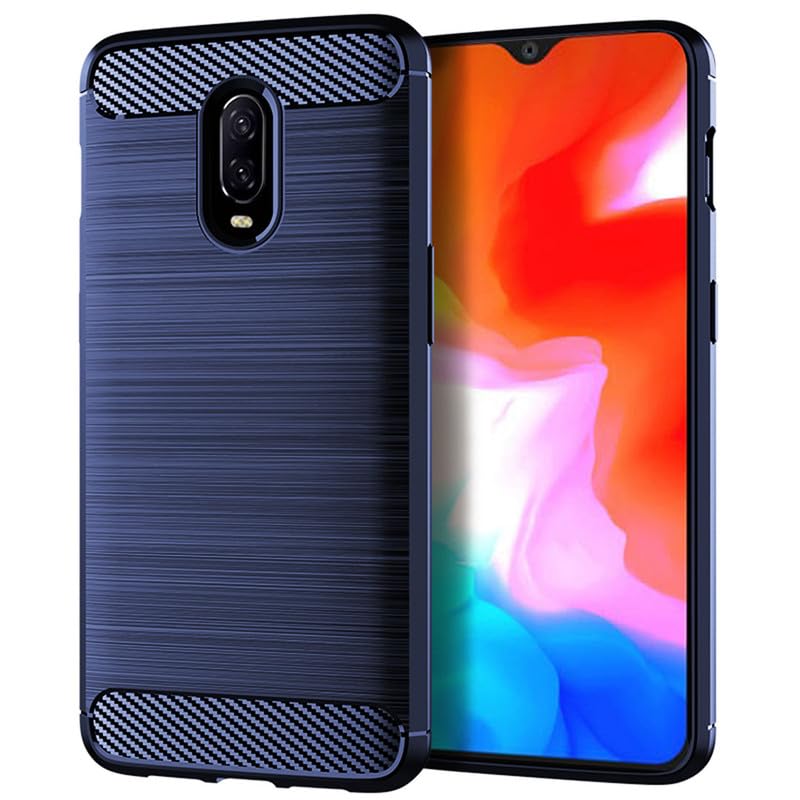 Image of Hybrid Carbon Fiber Back Case for OnePlus 7 / 6T (Blue)