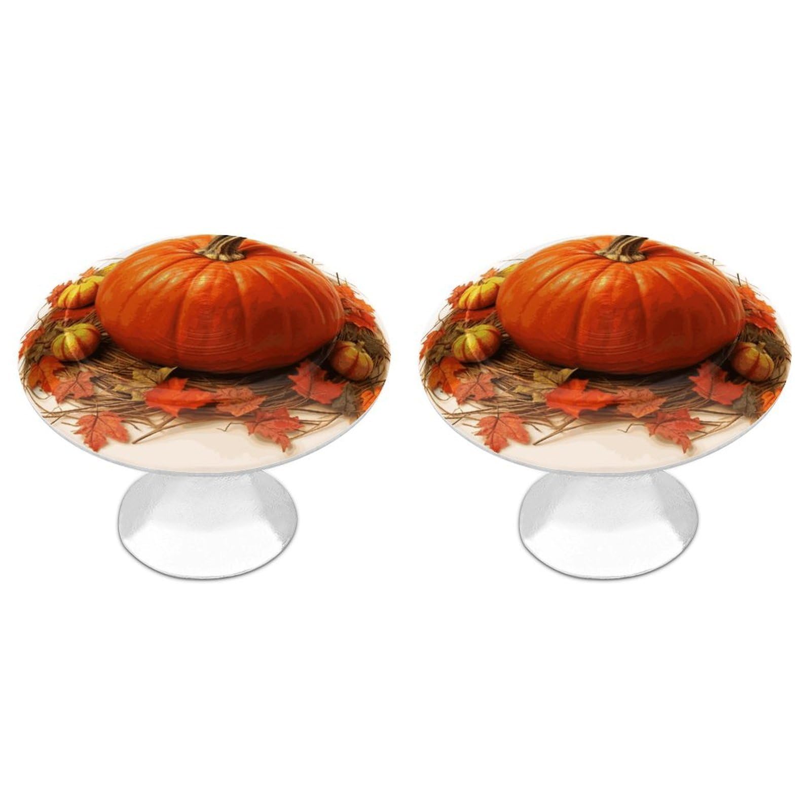 Fekiloot White Fall Pumpkin Cabinet Knobs For Kitchen Ornament, Round Zinc Decorative Drawer Pulls For Cabinets Trendy, Dresser Drawers Pulls Bathroom Dresser Knob With Screw