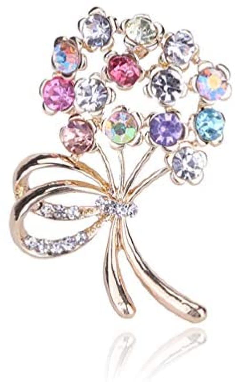 Pin Schal Clips Bunte Blume Pflanze Strass Brosche Schmuck Geschenk