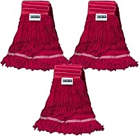 Vista 22 de Cabezal de trapeador industrial húmedo de alta resistencia, cabezal de trapeador amarillo de 21 onzas, de repuesto, de algodón, lavables