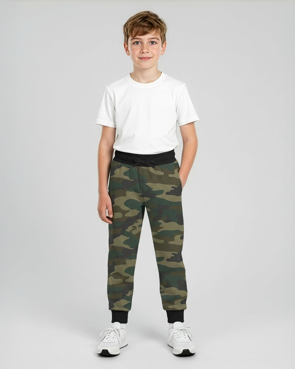 Real Essentials 3 Pack: Boys' Cotton Fleece Jogger Sweatpants - Active Athletic Youth Pants for Teens with Pockets - Image 4