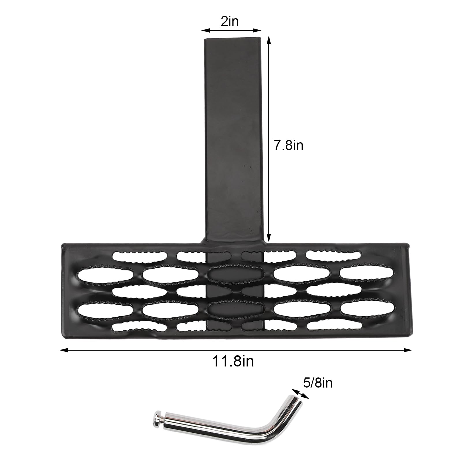 Hitch Step Wytrzymałość 600 Funtów Obciążenie 2 -calowe Odbiornik Krok z 5/8 -calową szpilką do Ciężarówki Samochodowej Van RV Black Solidne Stalowe Konstrukcja