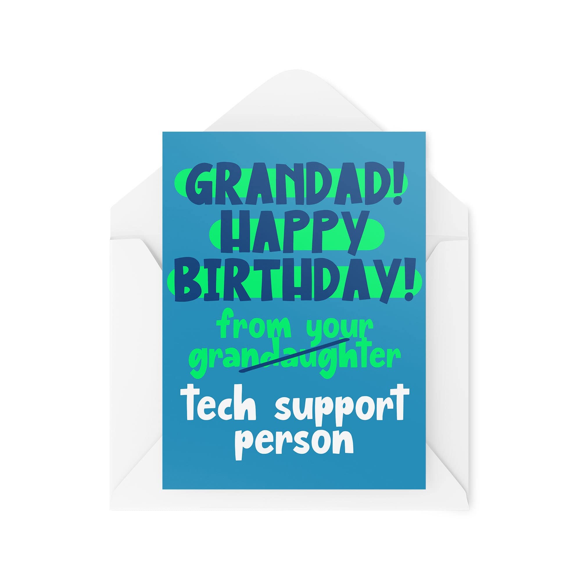 Funny Novelty Greeting Cards | Happy Birthday From Your Grandaughter | Birthday Grandad Grandparent Banter Best Friend Funny Joke | CBH1250