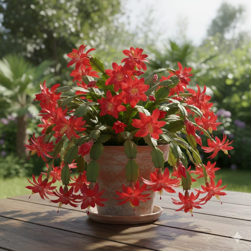 Live Christmas Cactus Plant, Flowering Schlumbergera, 20 cm Indoor Holiday Houseplant, Air Purifying, With Pot (pack of 1) Zp_5-image-47