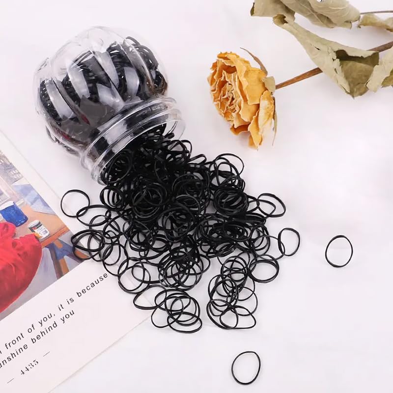 Elastic Hair Rubber Bands 2000 PCS Soft Ponytail Elastics Holders Small Hair Ties for Blond Kids Baby Girls Toddler Infants Hair No Crease Damage No Hurt Thin Easy to dismantle Mini TPU Hair Tie Black thumbnail