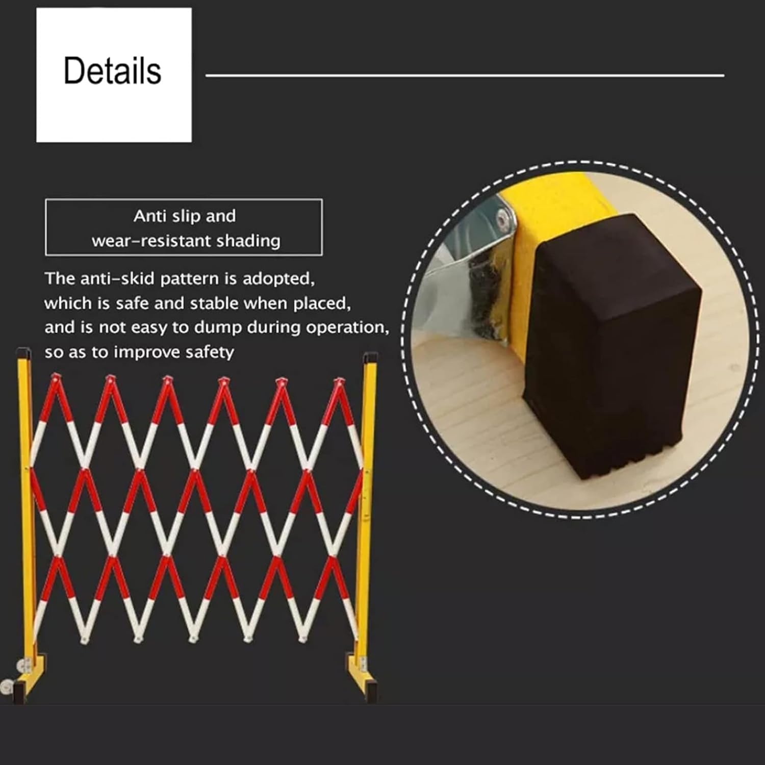 Telescopic Metal Barricade with Wheels, Heavy Duty Expandable Safety Fence for Traffic Control, School, and Warehouse Security