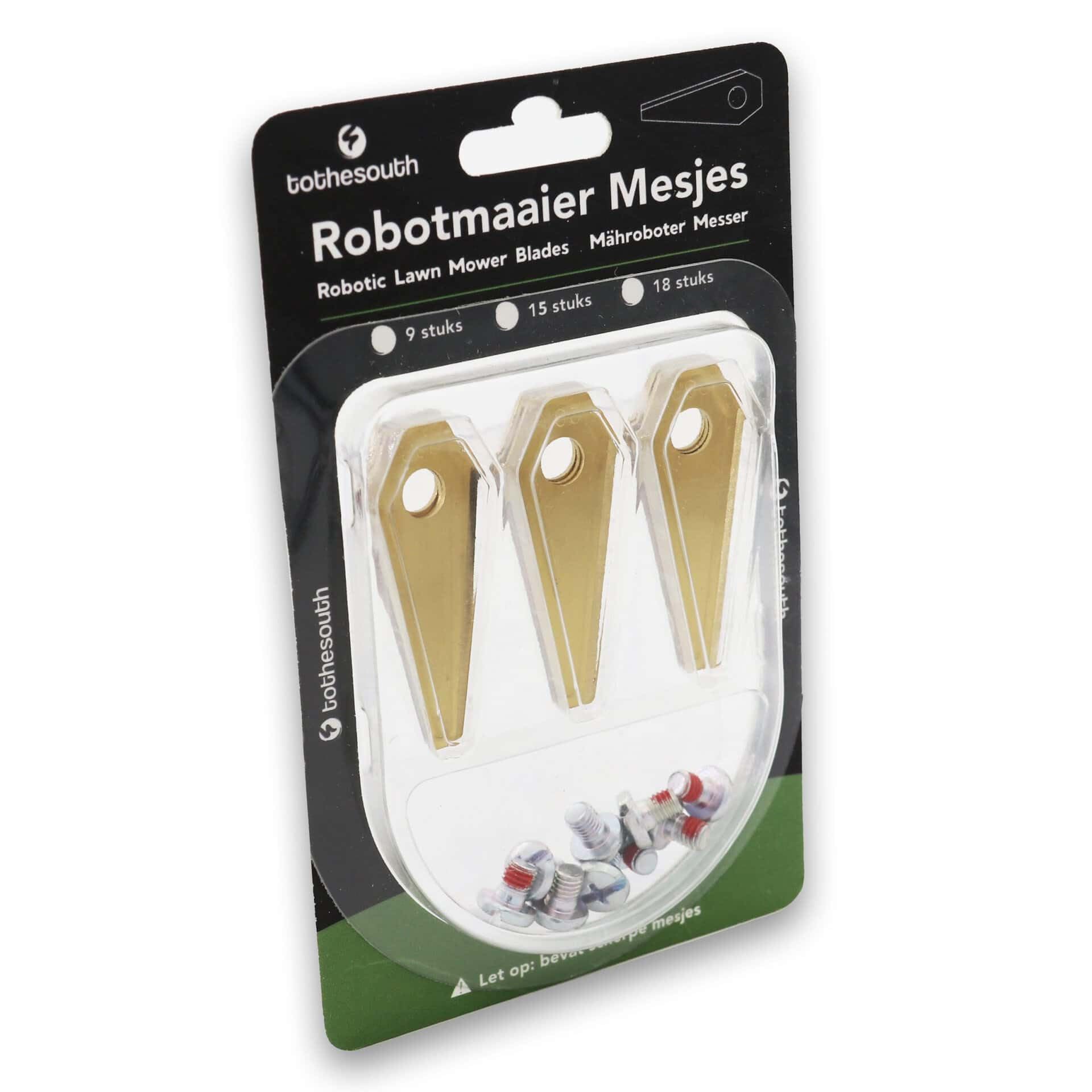 90x To the South® Robot cortacésped Cuchillas de titanio adecuadas para Bosch Indego 1100 (Connect) - 90 unidades